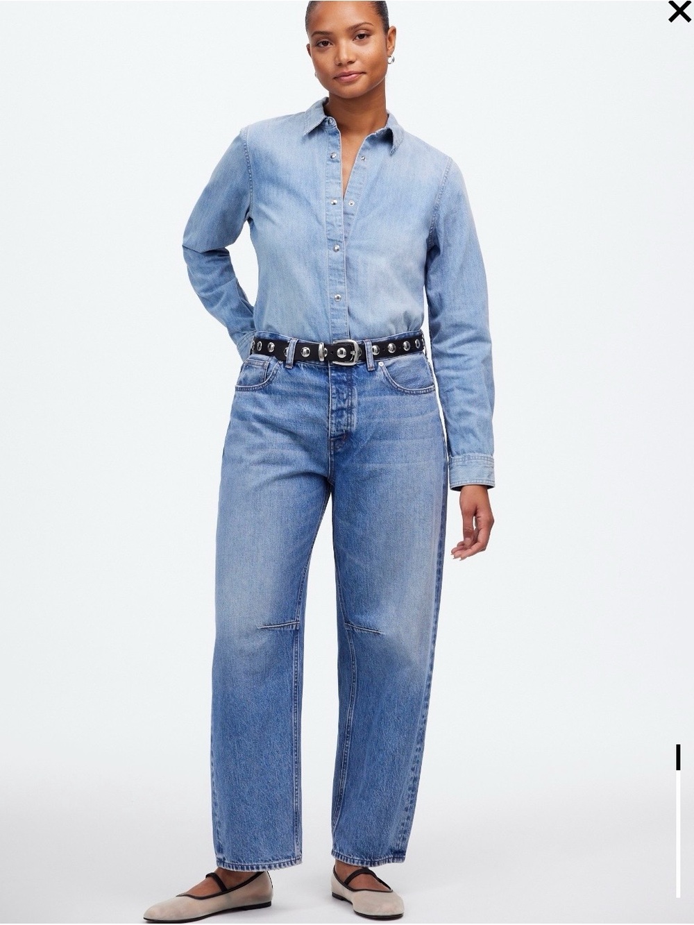 NWOT Madewell the tall curvy darted barrel jeans size 28Tall
